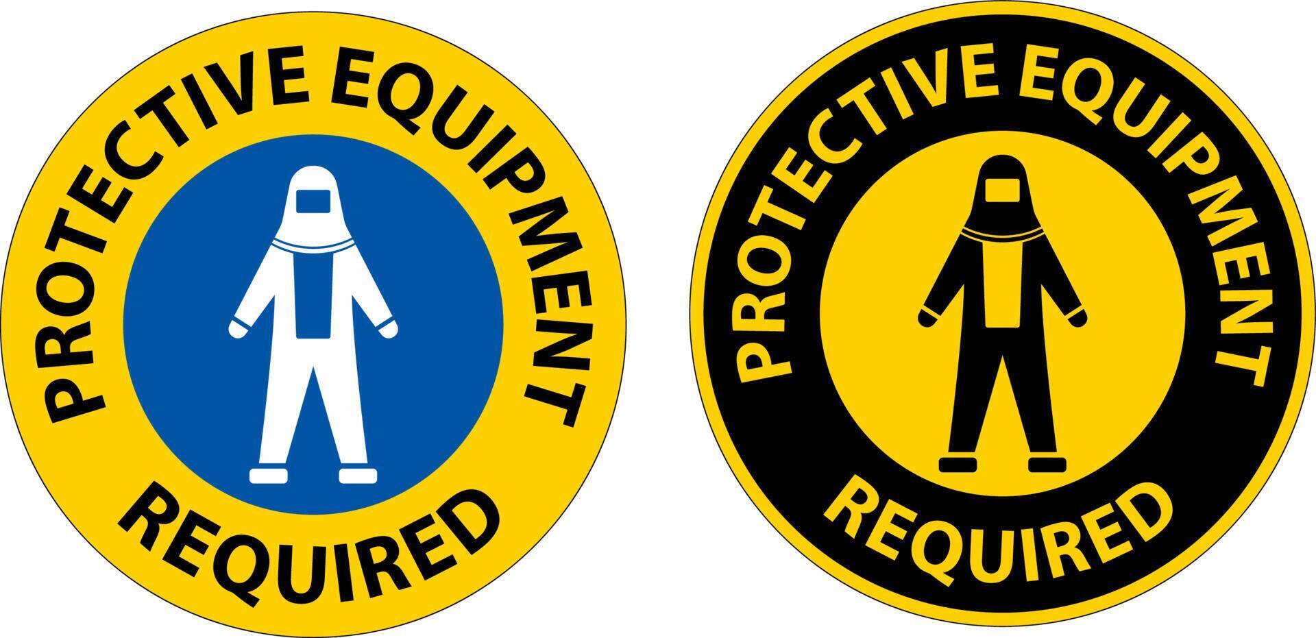 Floor Sign, Protective Equipment Required 18725032 Vector Art at Vecteezy