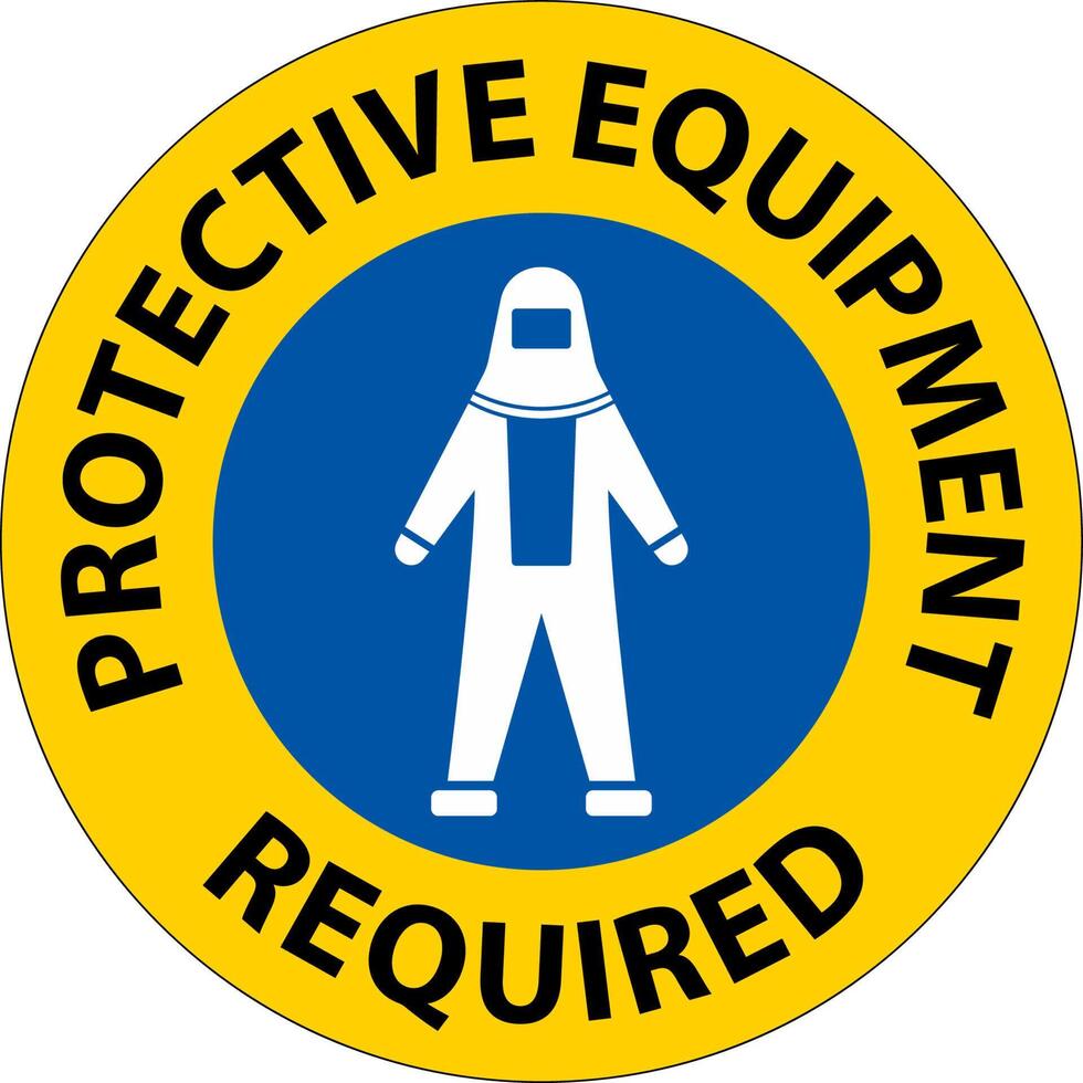 Floor Sign, Protective Equipment Required vector