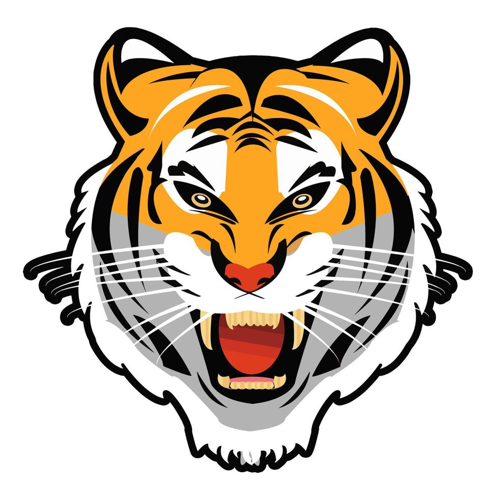 powerful and fierce tiger face vector