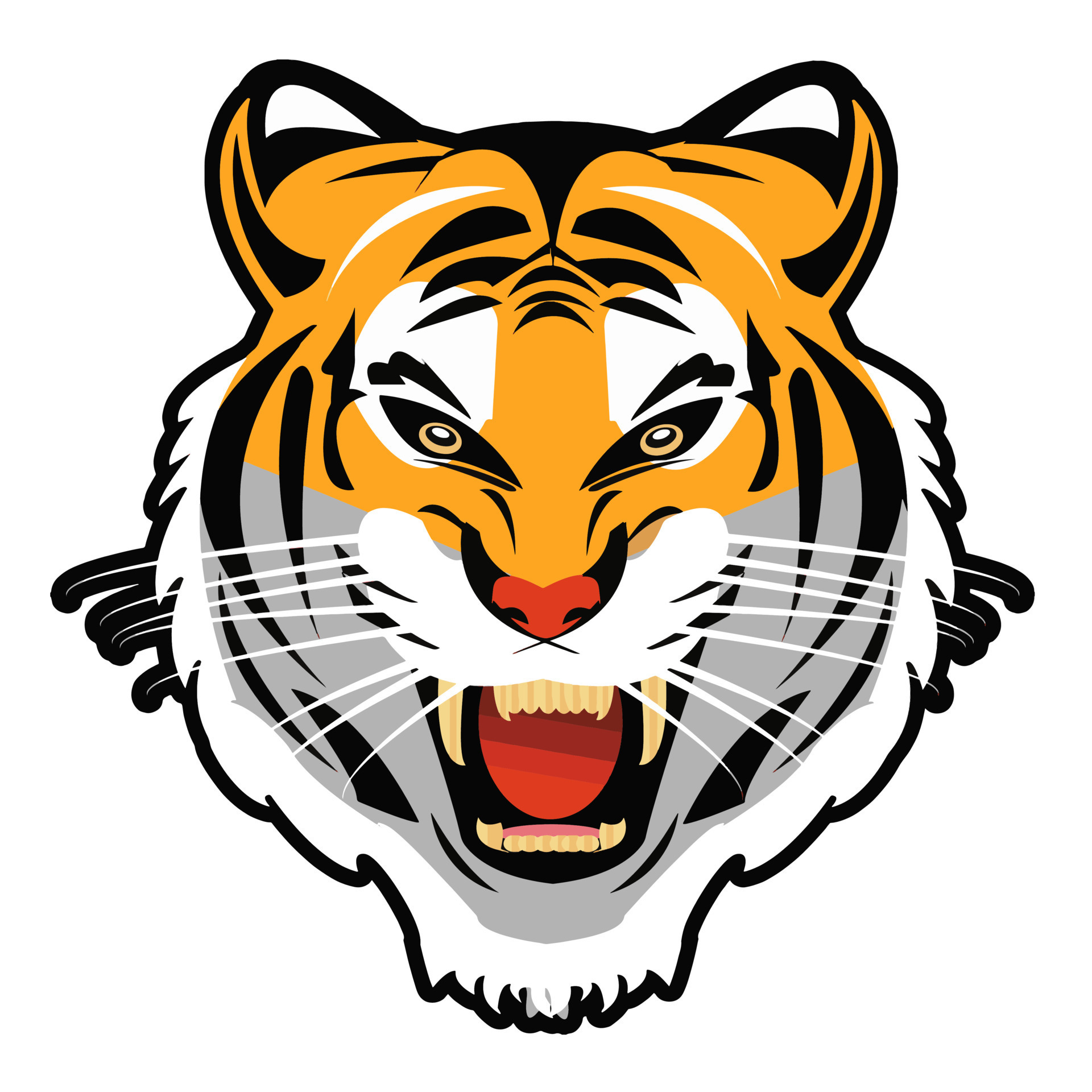 powerful and fierce tiger face vector 18725056 Vector Art at Vecteezy