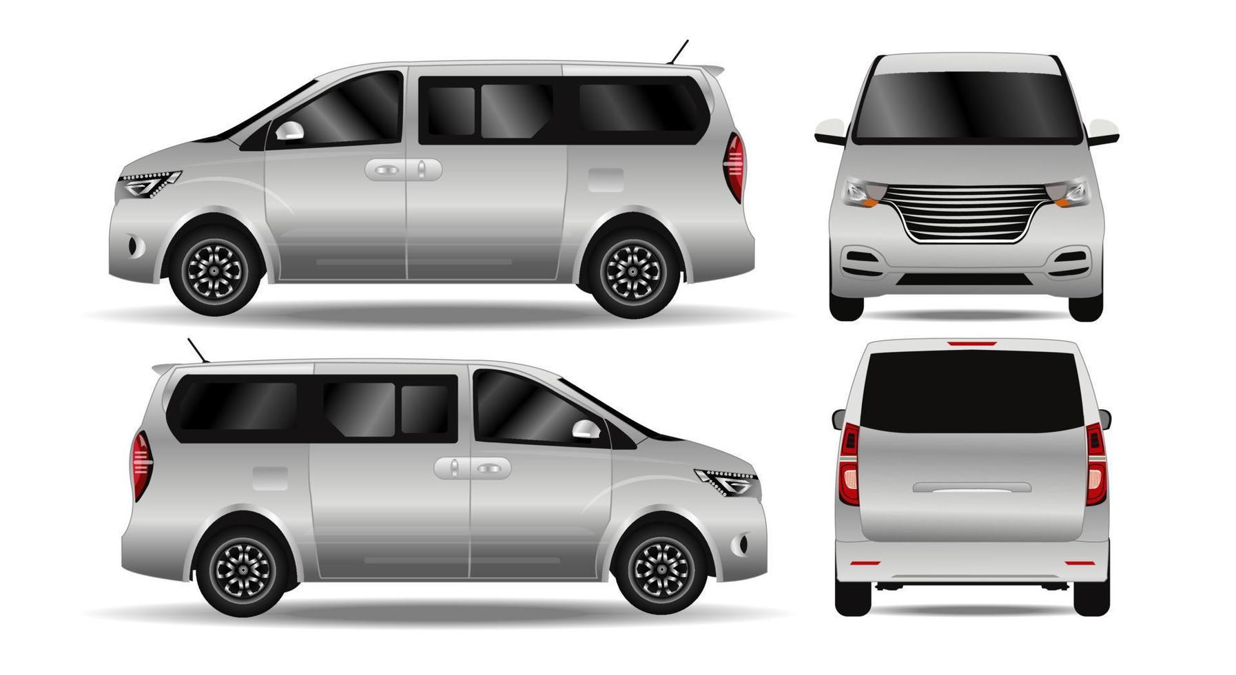 beautiful white van vector illustration