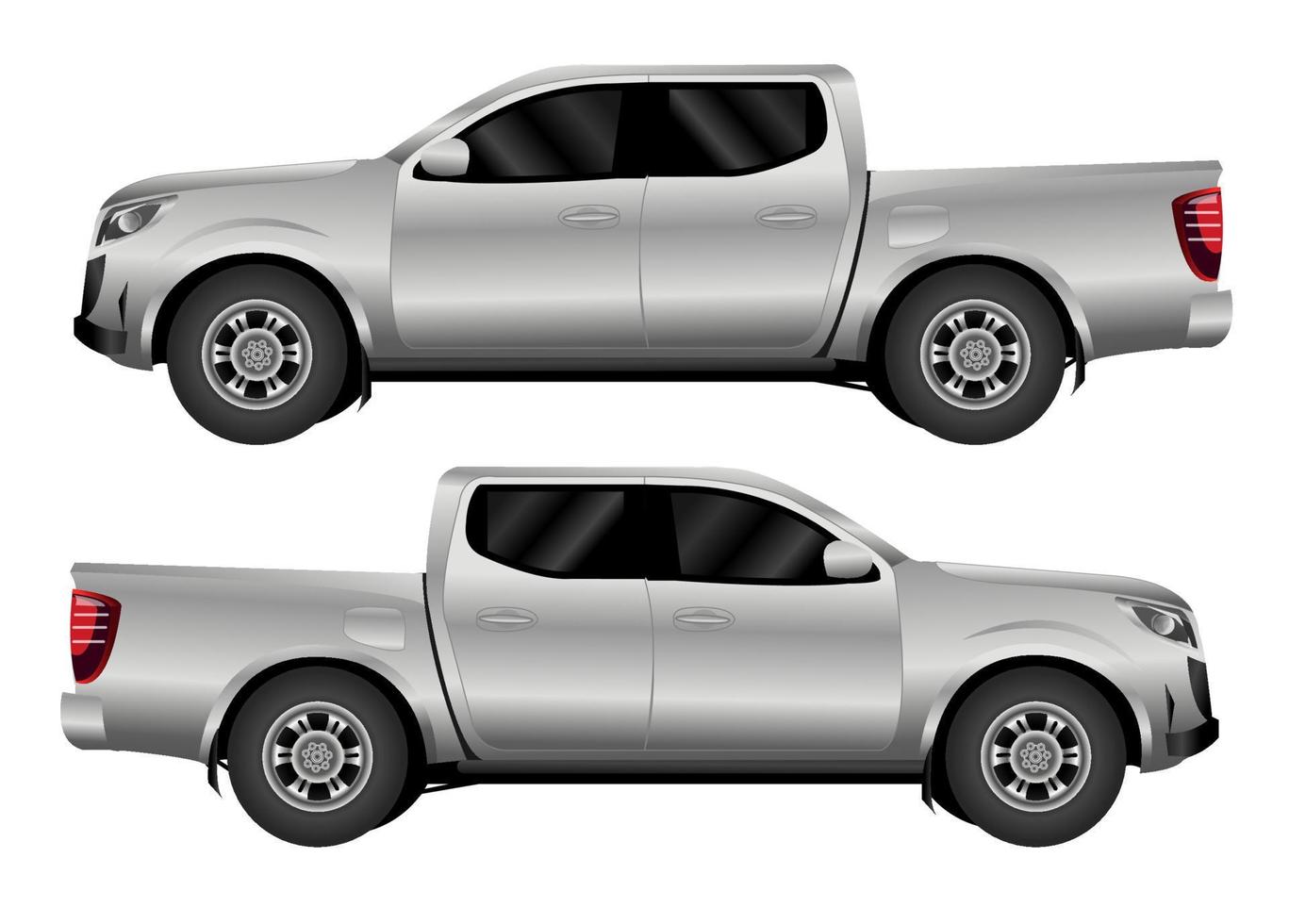 Vector pickup truck with white background