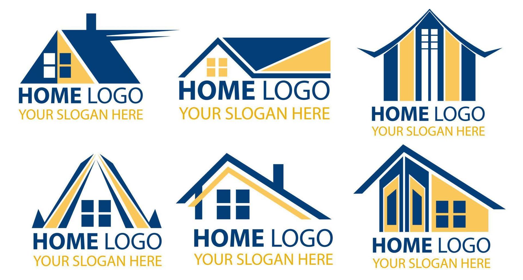 logotipo de construcción de casas y hoteles para empresas de construcción ilustración vectorial vector
