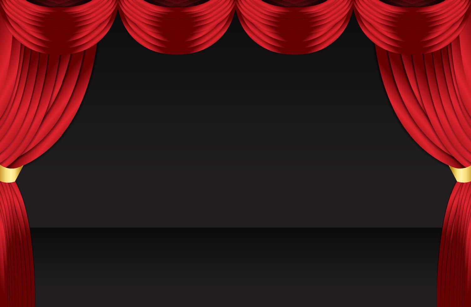 Stage with red curtains, illustration, vector