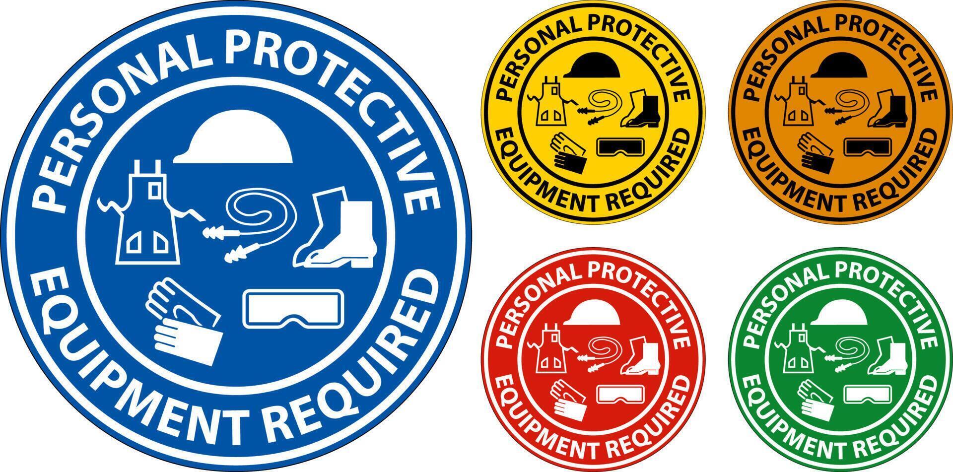 Floor Sign, Personal Protective Equipment Required vector