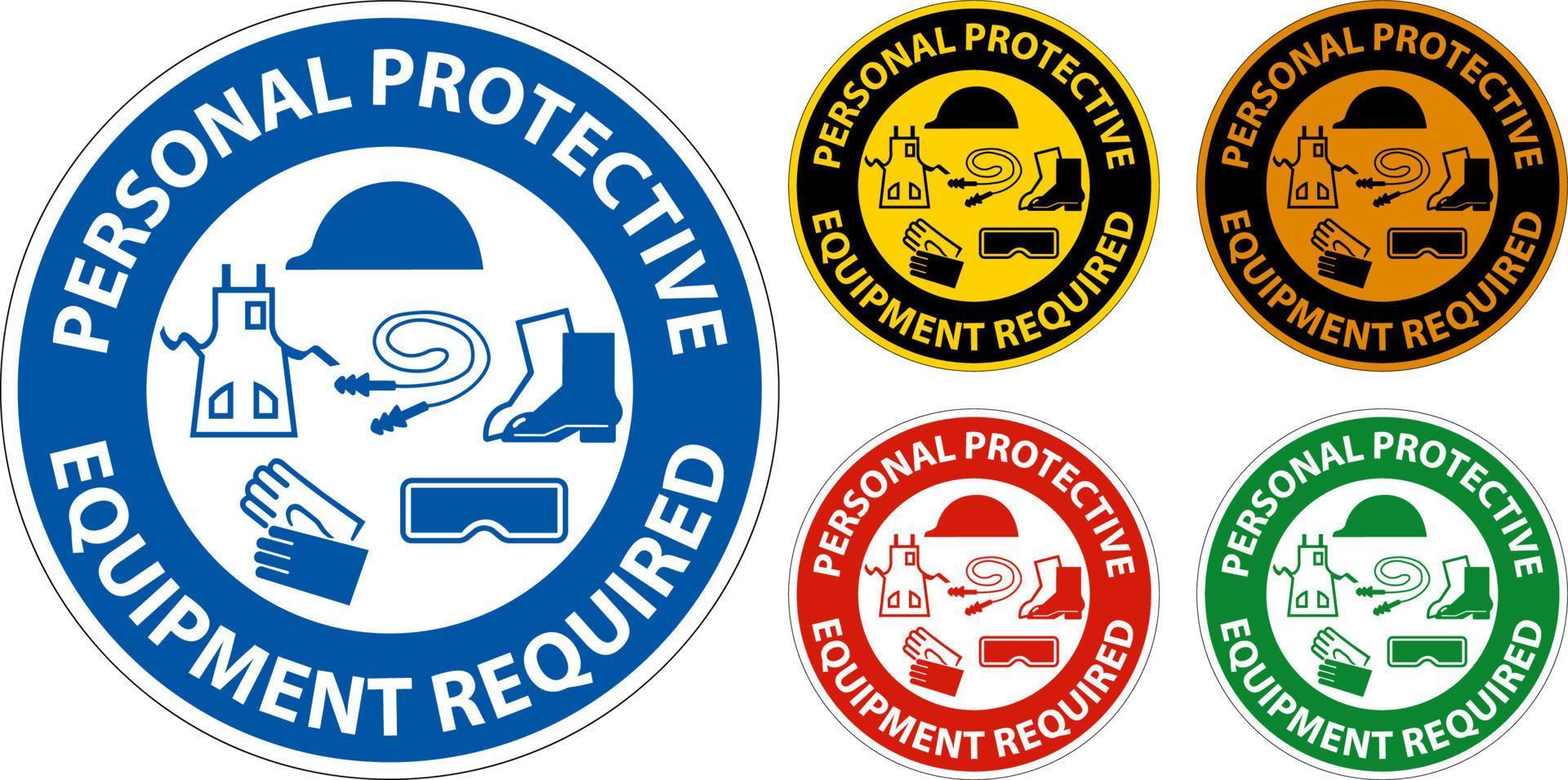 Floor Sign, Personal Protective Equipment Required vector