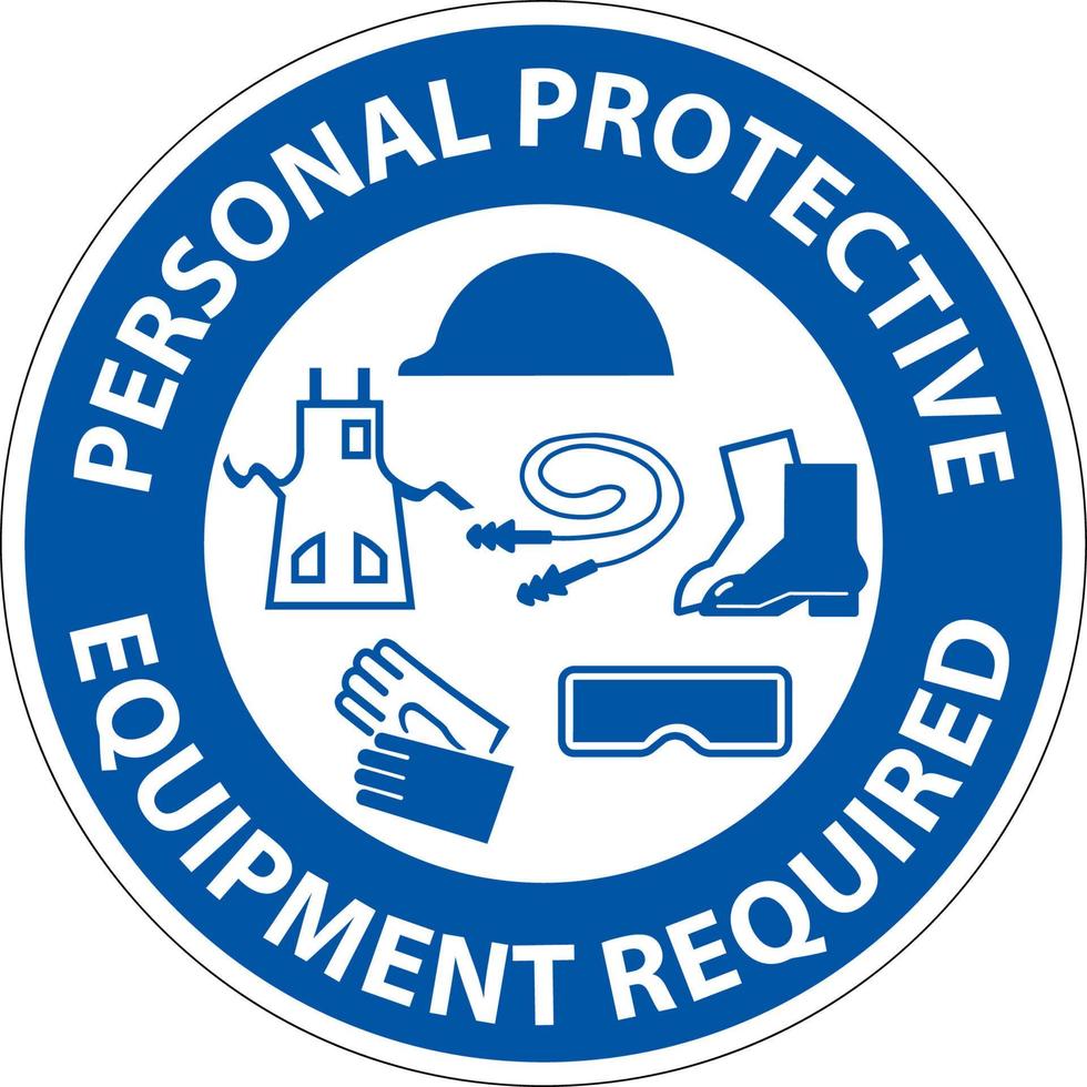 Floor Sign, Personal Protective Equipment Required vector