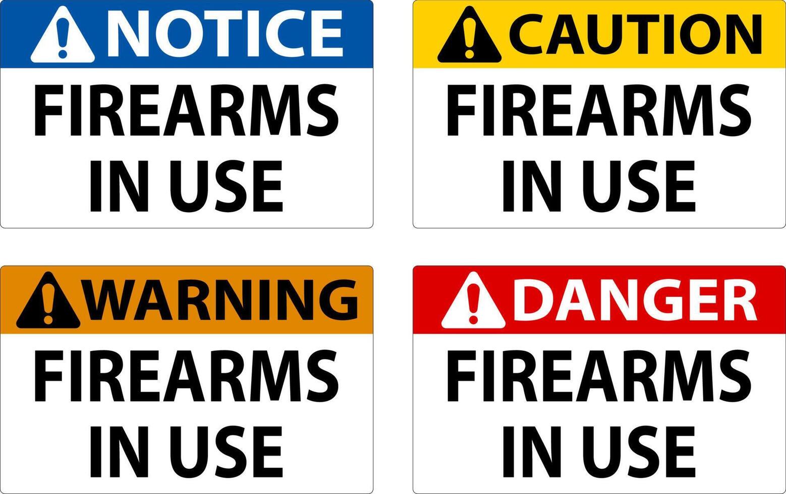 Caution Firearms Allowed Sign Firearms In Use vector