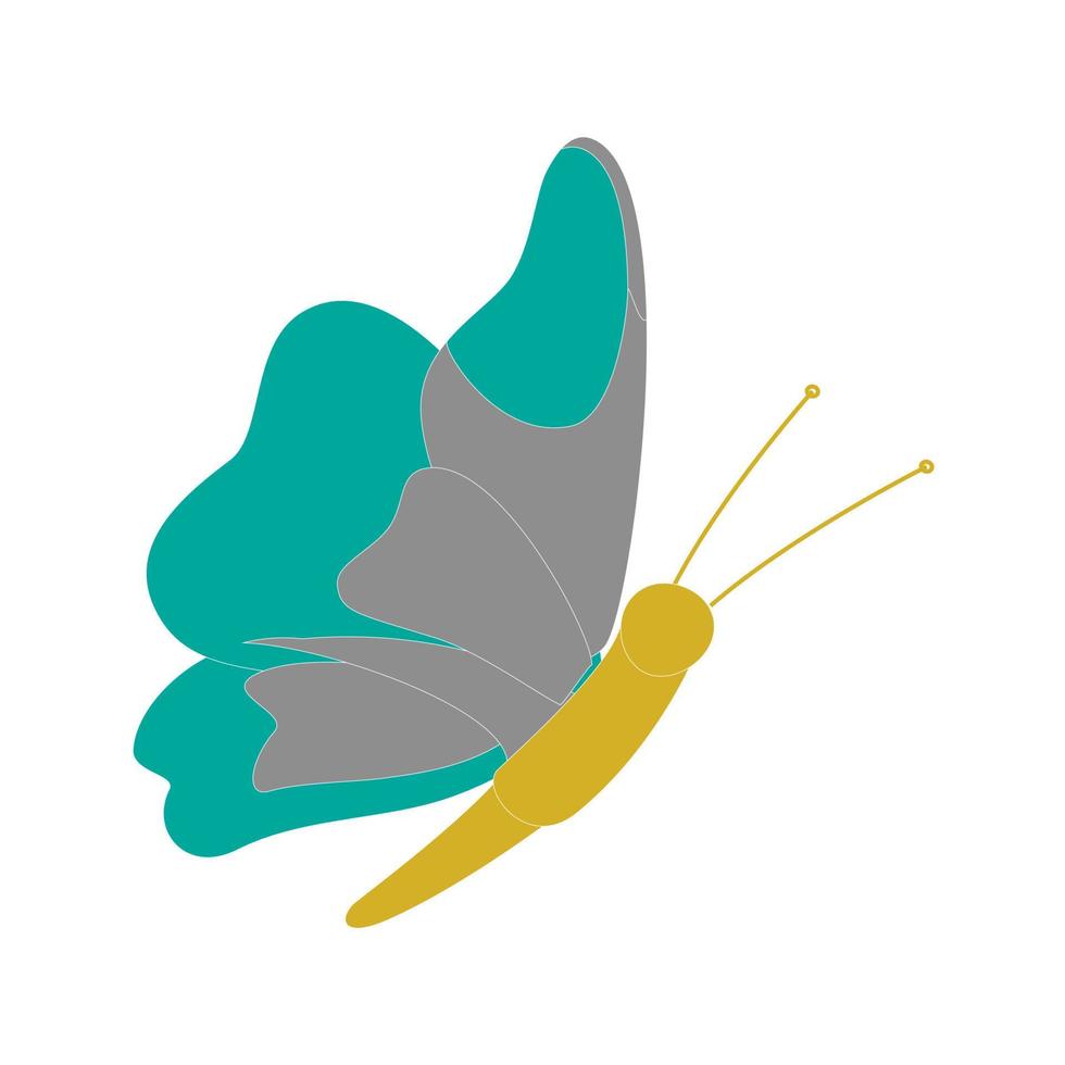 conjunto de mariposas de diferentes colores y formas aisladas sobre fondo blanco. hermosos insectos voladores. ilustración vectorial en estilo plano de dibujos animados. vector