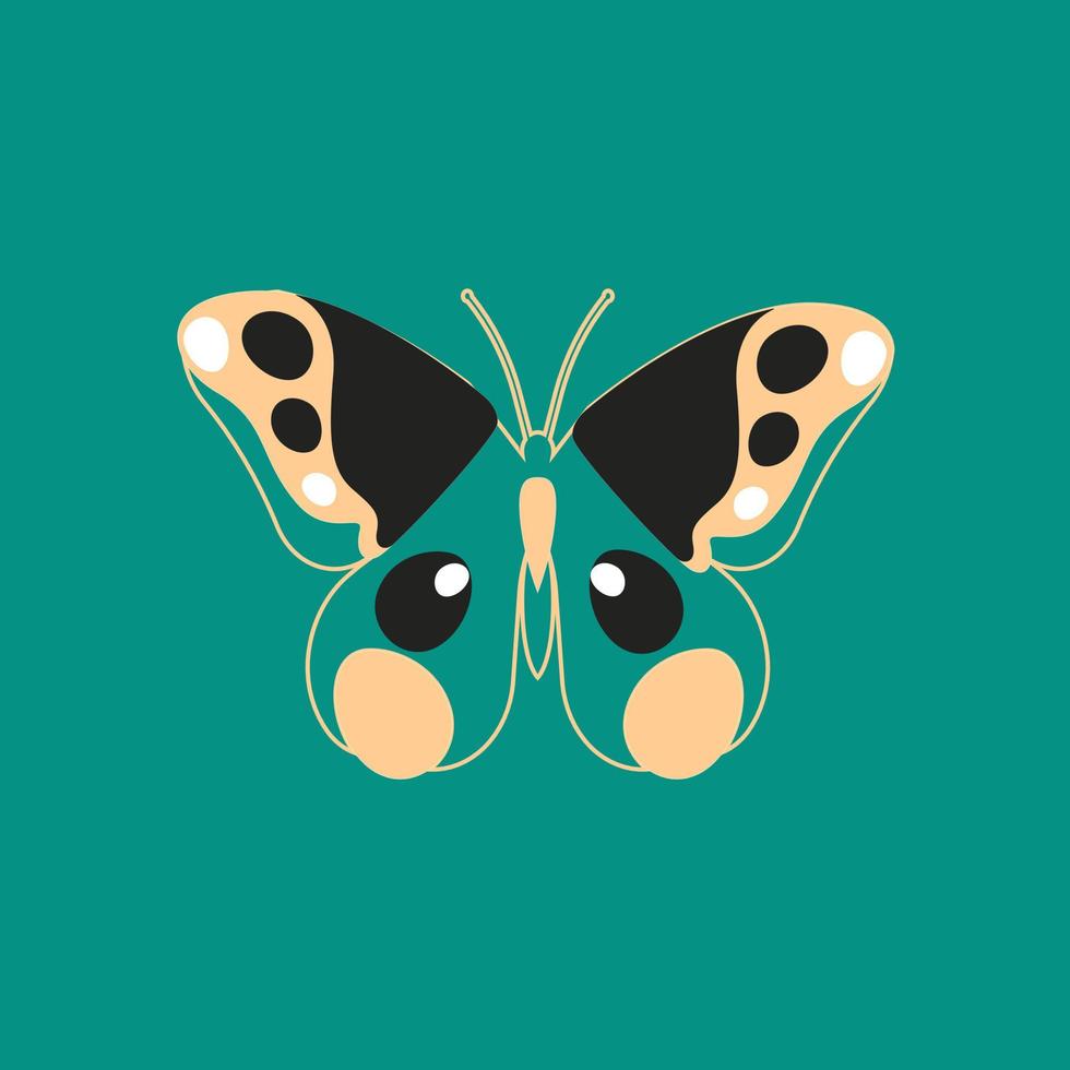 Set of butterflies of different colors and shapes isolated on white background. Beautiful flying insects. Vector illustration in cartoon flat style.