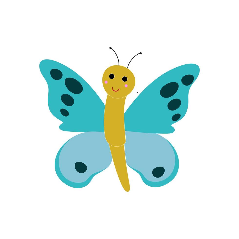 conjunto de mariposas de diferentes colores y formas aisladas sobre fondo blanco. hermosos insectos voladores. ilustración vectorial en estilo plano de dibujos animados. vector