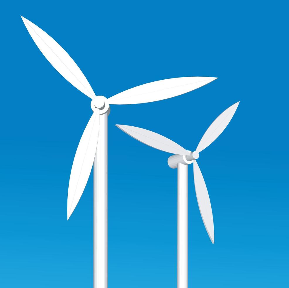 wind turbine on white background vector