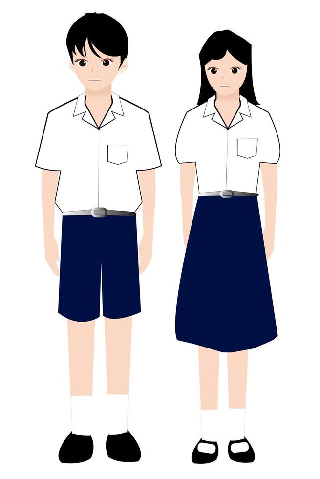 white shirts for girls and boys vector