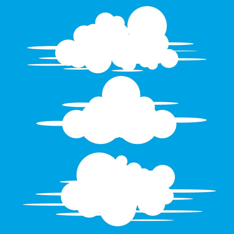 set cube cloud white for illustration vector