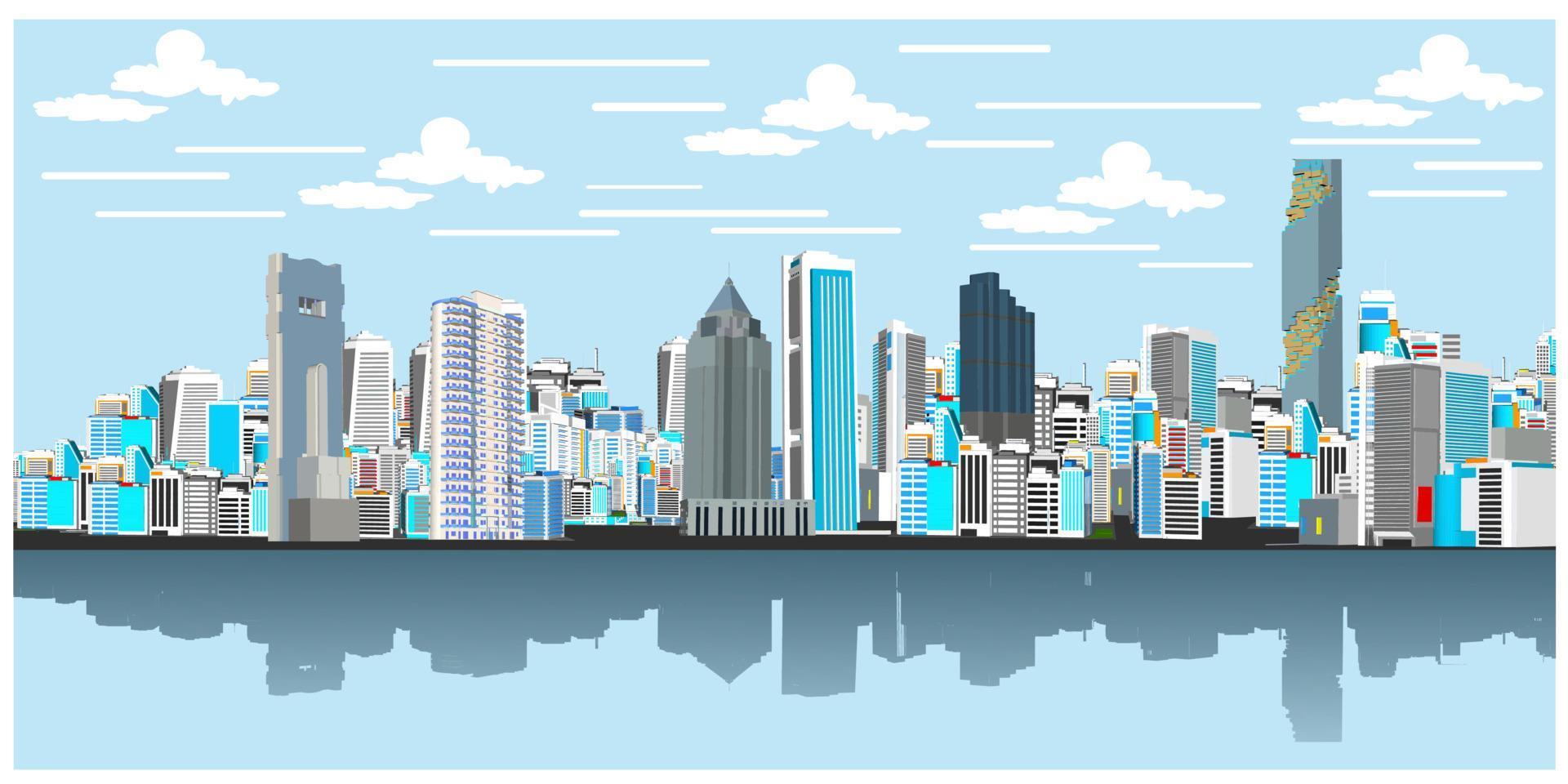 ilustración vectorial bangkok ciudad capital asia número uno vector