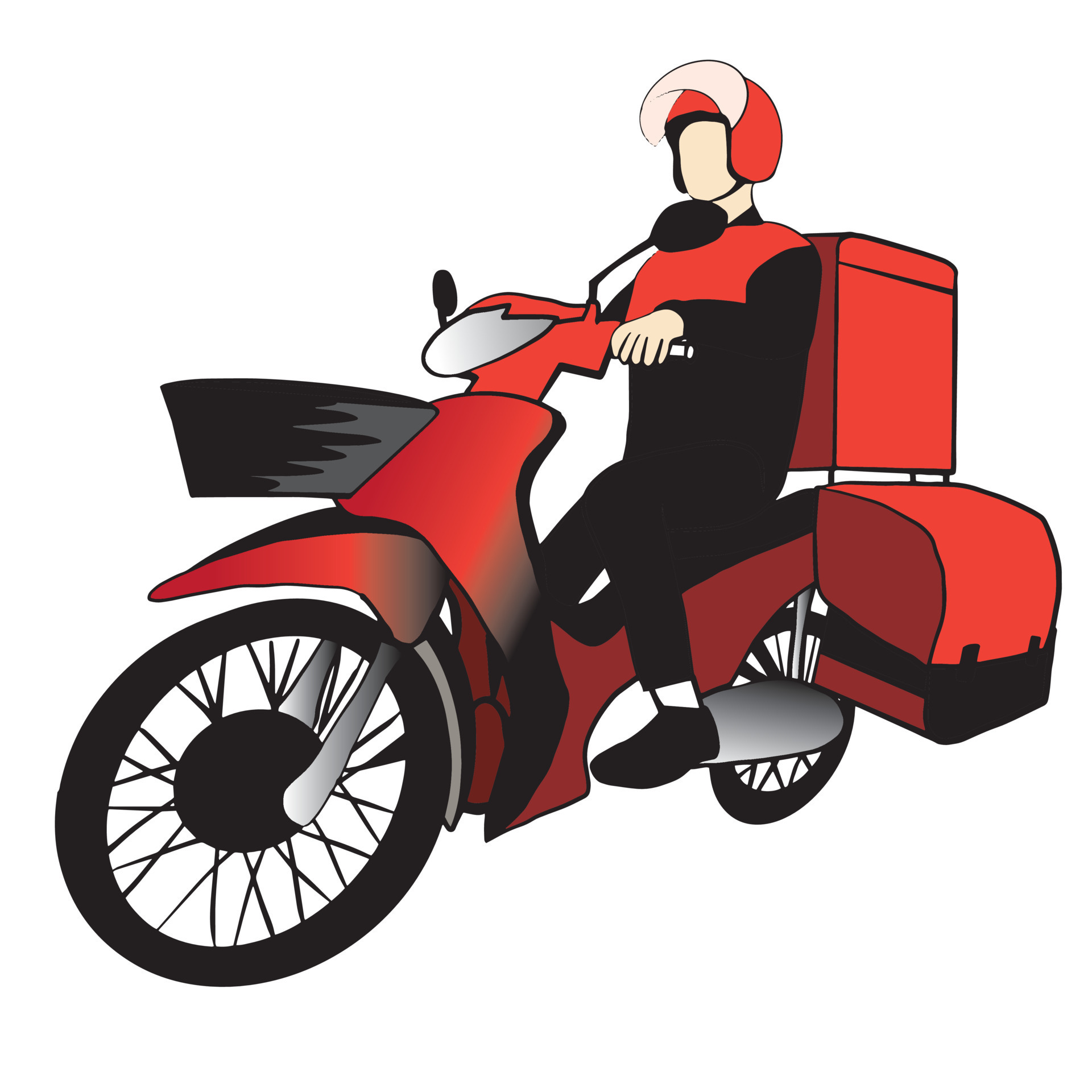 delivery man illustration riding a green scooter vector food delivery man  18725201 Vector Art at Vecteezy