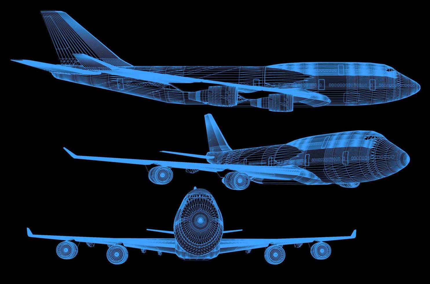 estructura de avión para tecnología de escaneo vector
