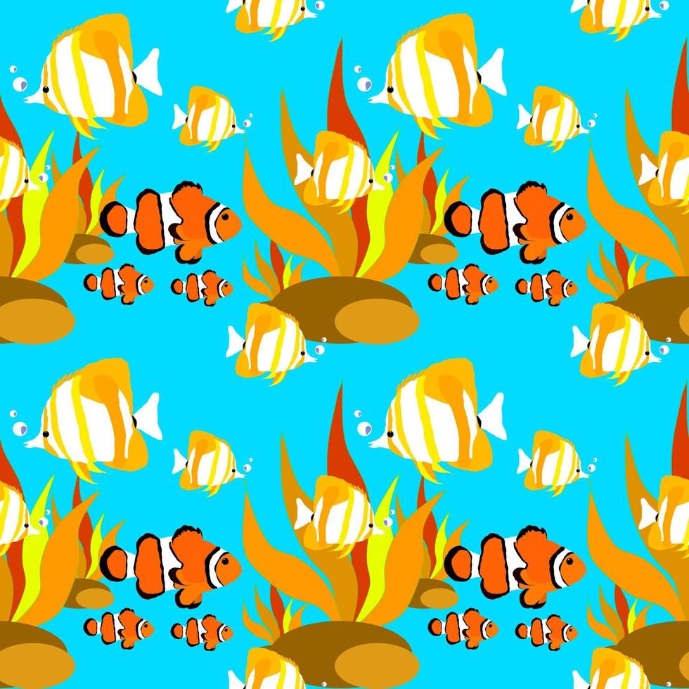 pattern with fishes vector illustration