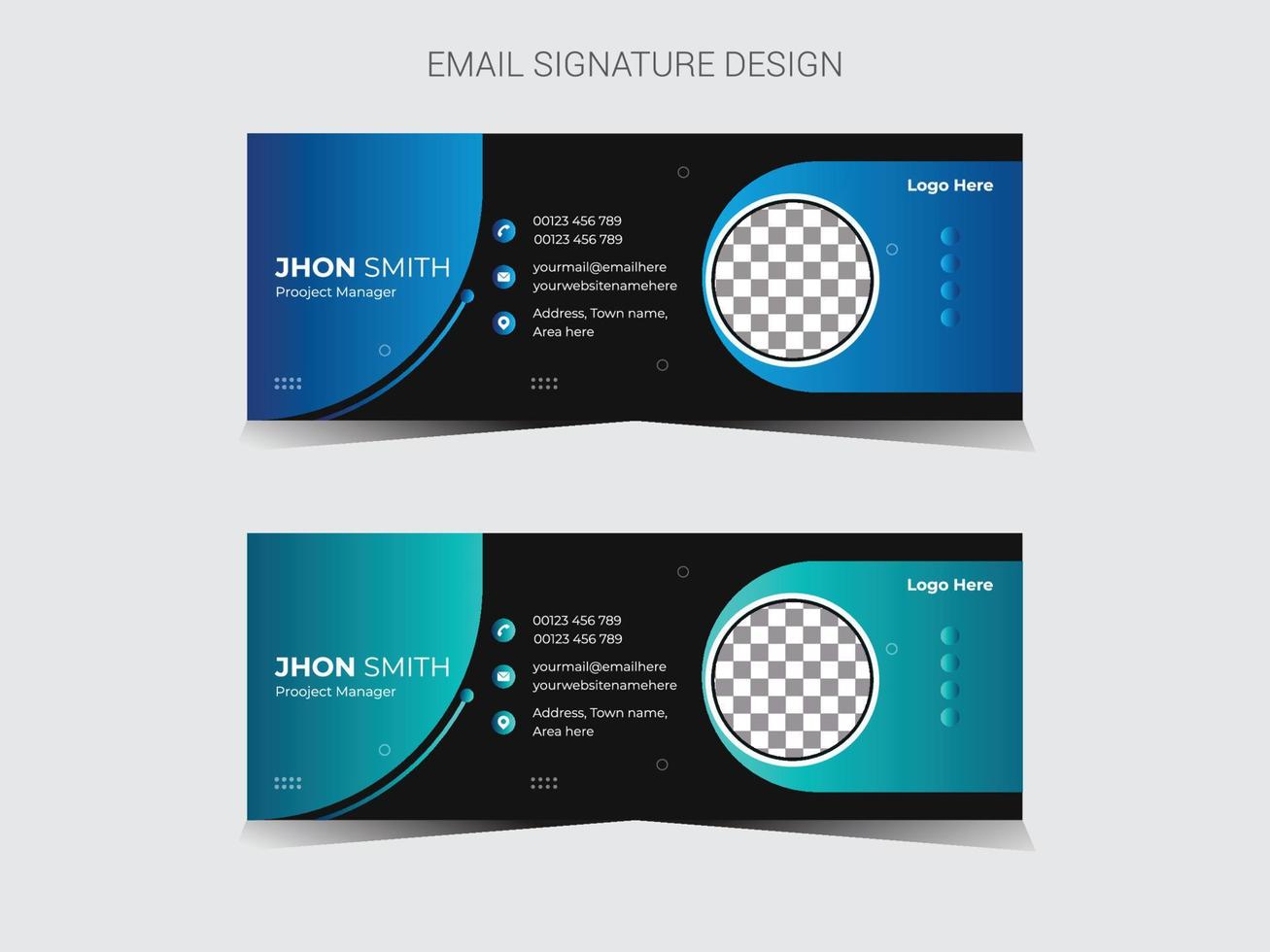 Professional email signature design vector