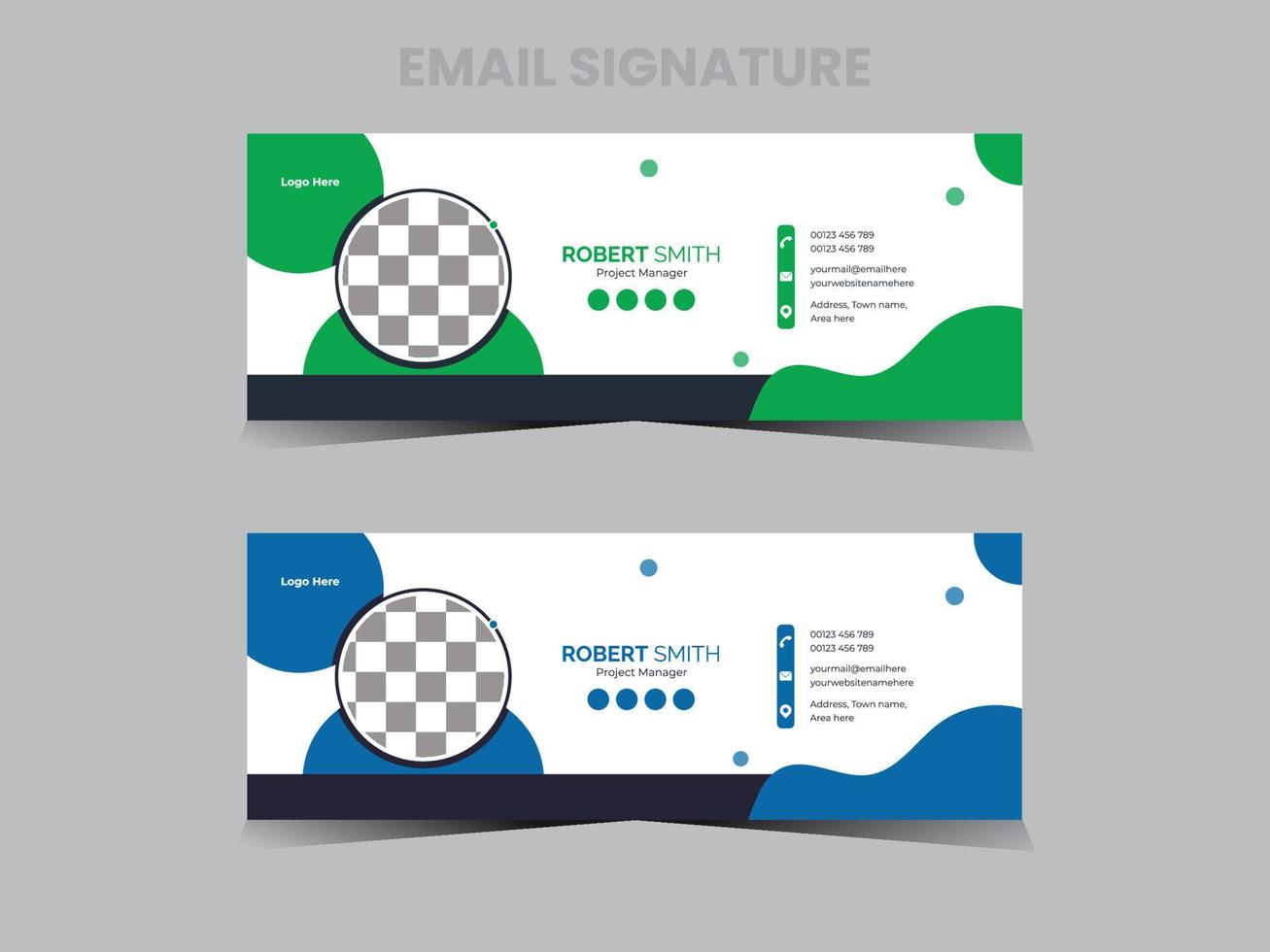 Professional email signature design vector
