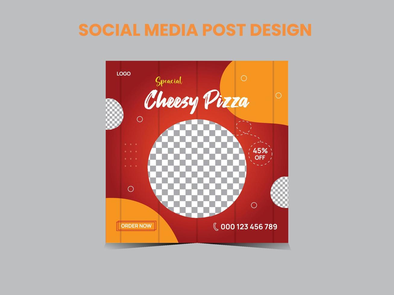 Food menu social media post design vector