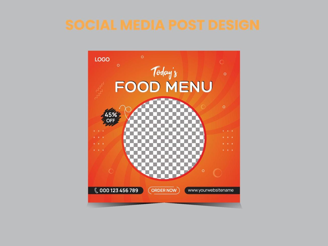 Food menu social media post design vector