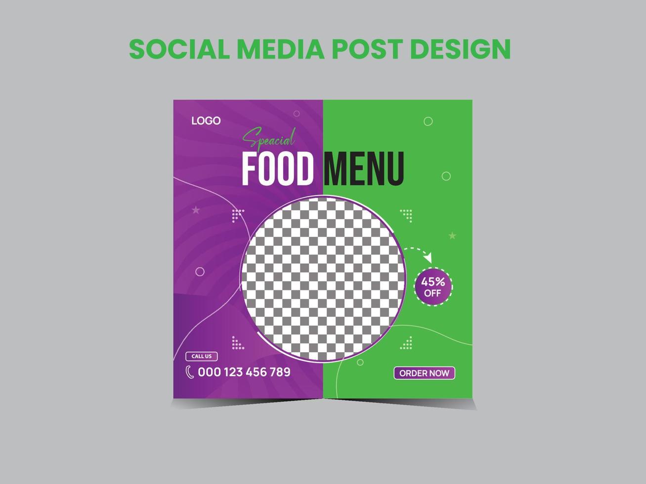 Food menu social media post design vector