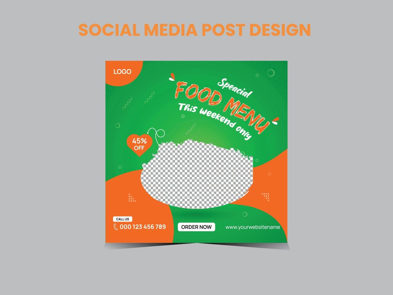 Food menu social media post design vector