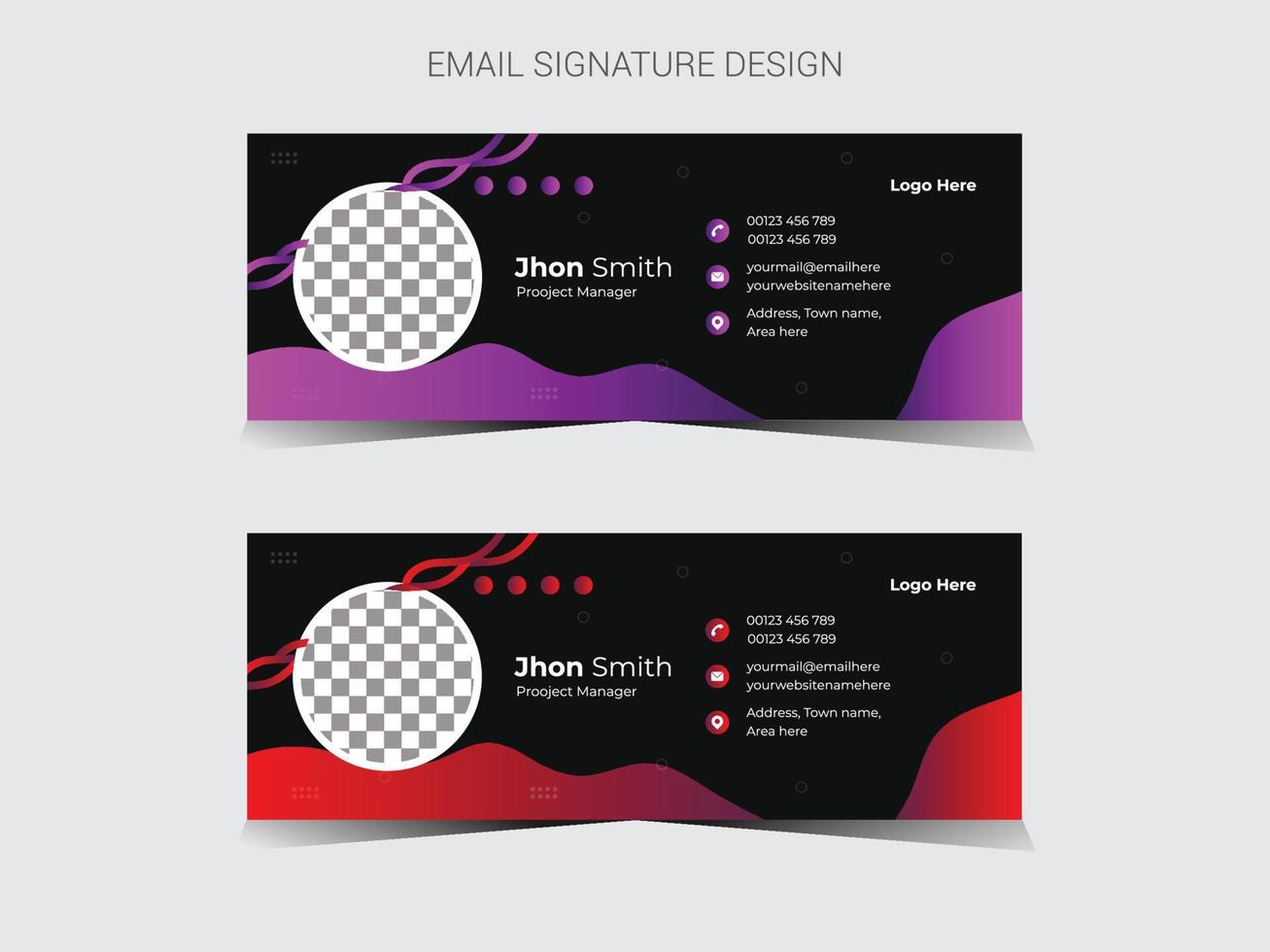 diseño de firma de correo electrónico profesional vector