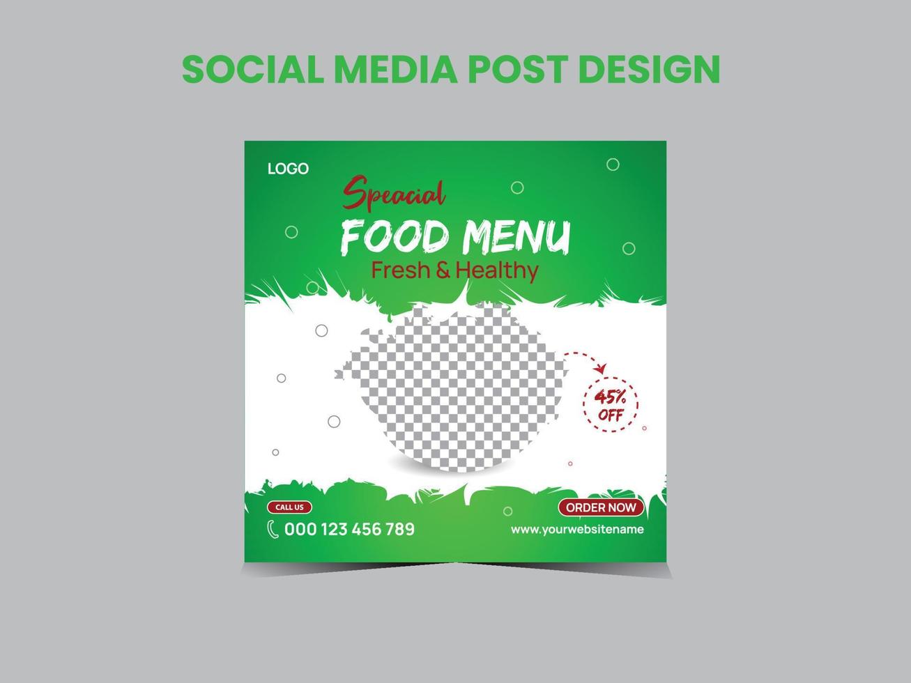 menú de comida diseño de publicaciones en redes sociales vector