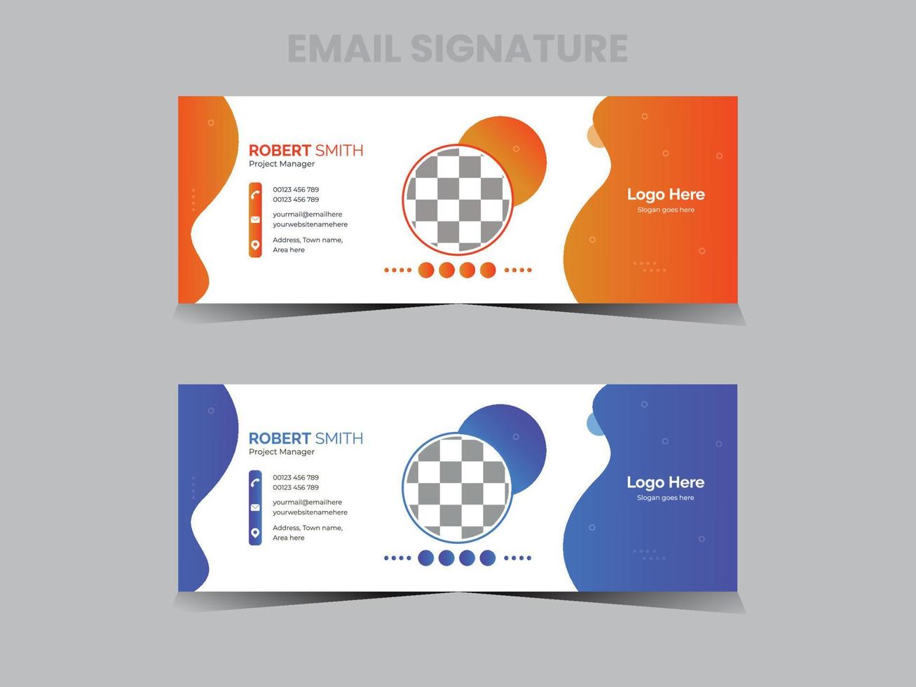 Professional email signature design vector