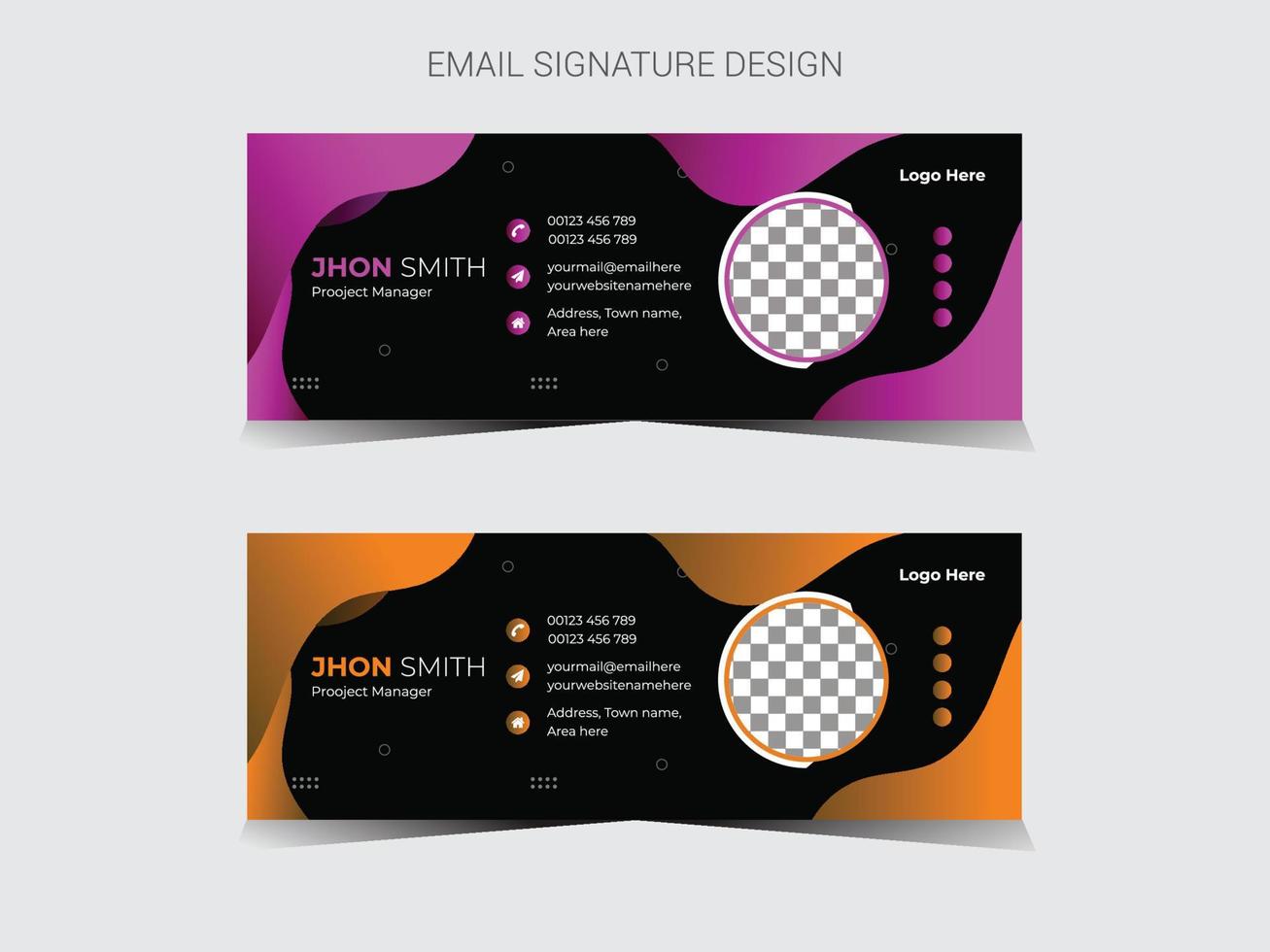 diseño de firma de correo electrónico profesional vector