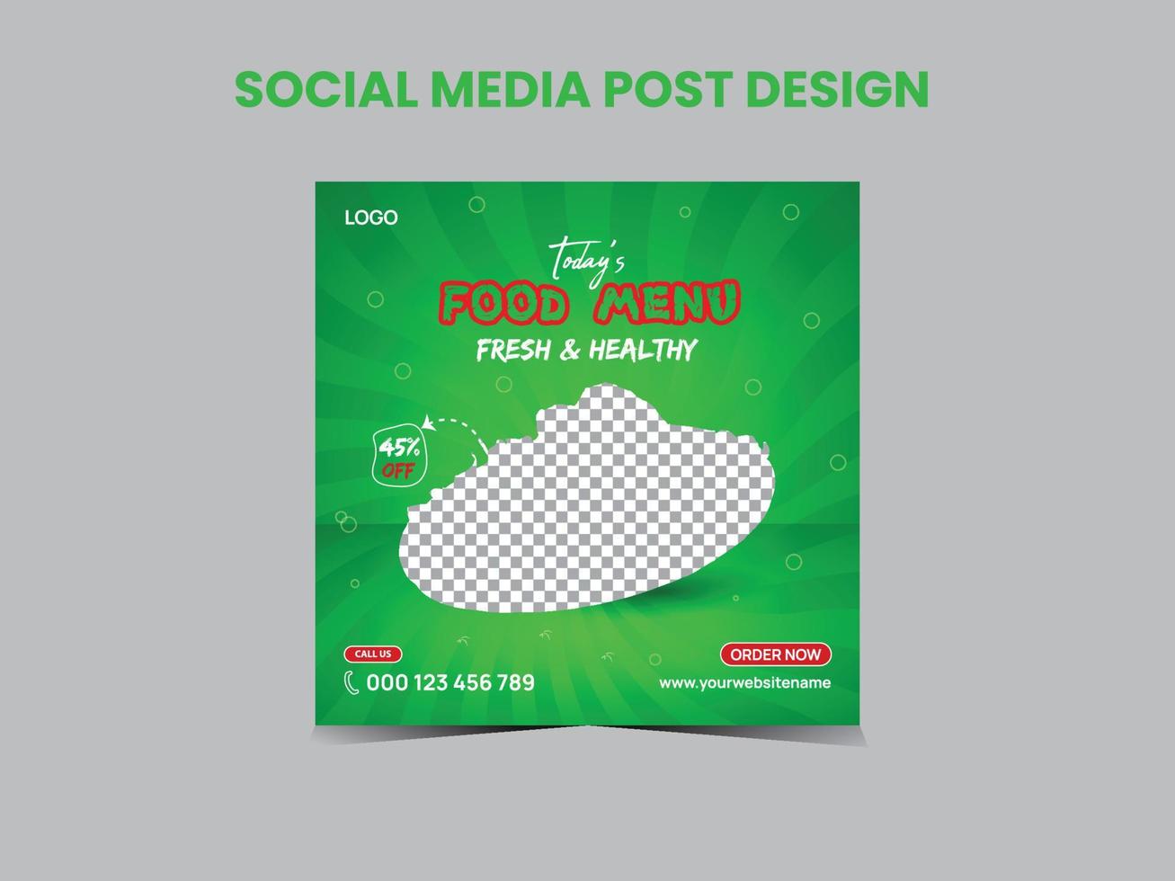 Food menu social media post design vector