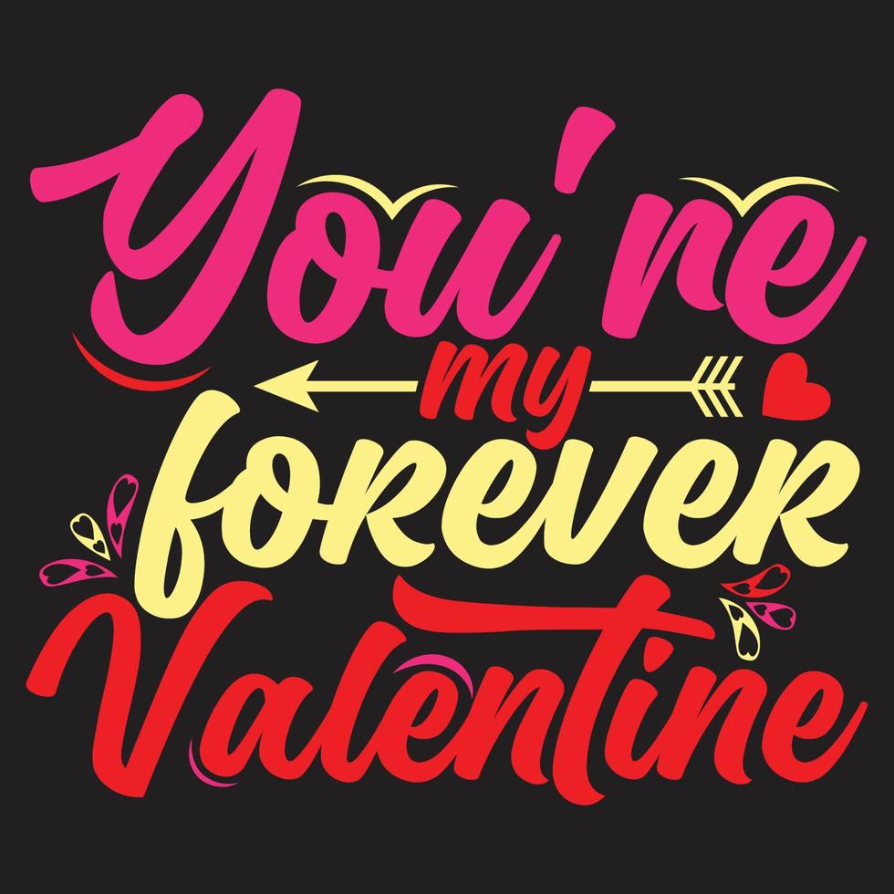 Happy valentines day typography lettering romantic lettering of love tshirt vector