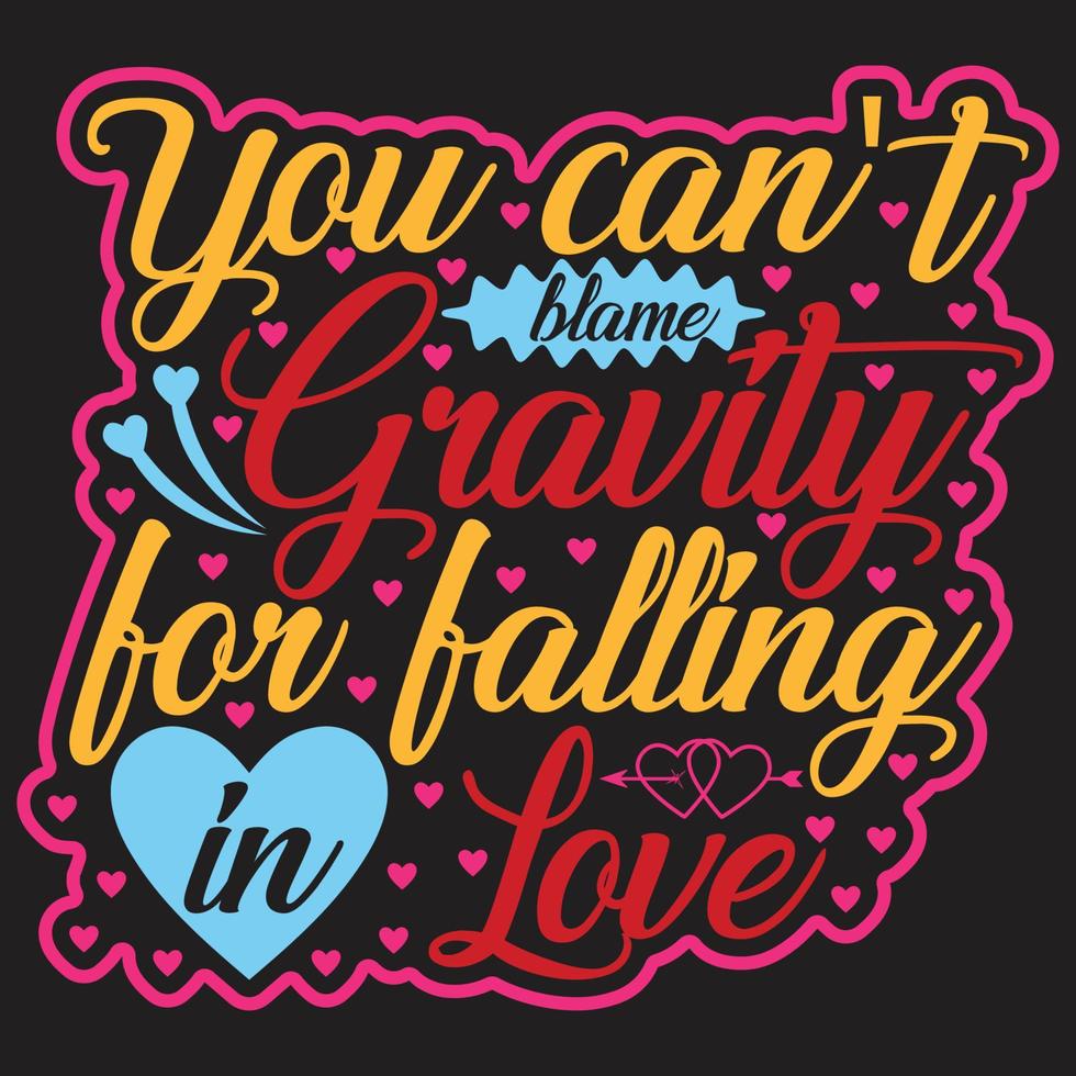 feliz día de san valentín tipografía letras letras románticas de amor camiseta vector