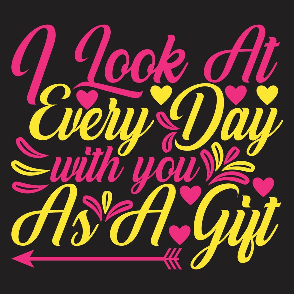 Happy valentines day typography lettering romantic lettering of love tshirt vector