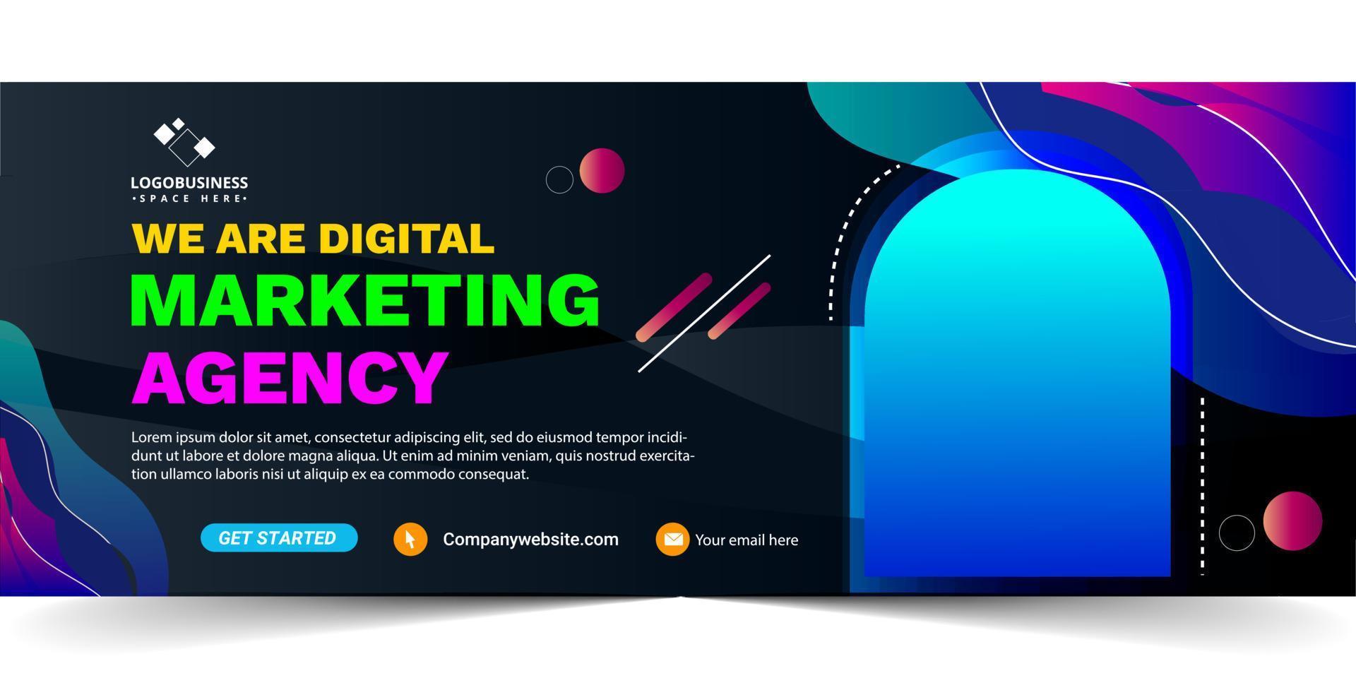 digital marketing social media cover banner design, Modern creative business banner. vector