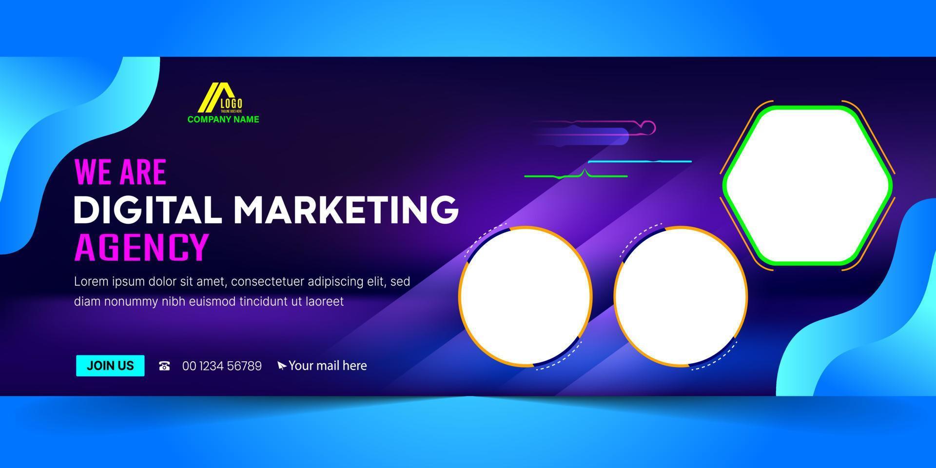 digital marketing social media cover banner design, Modern creative business banner. vector