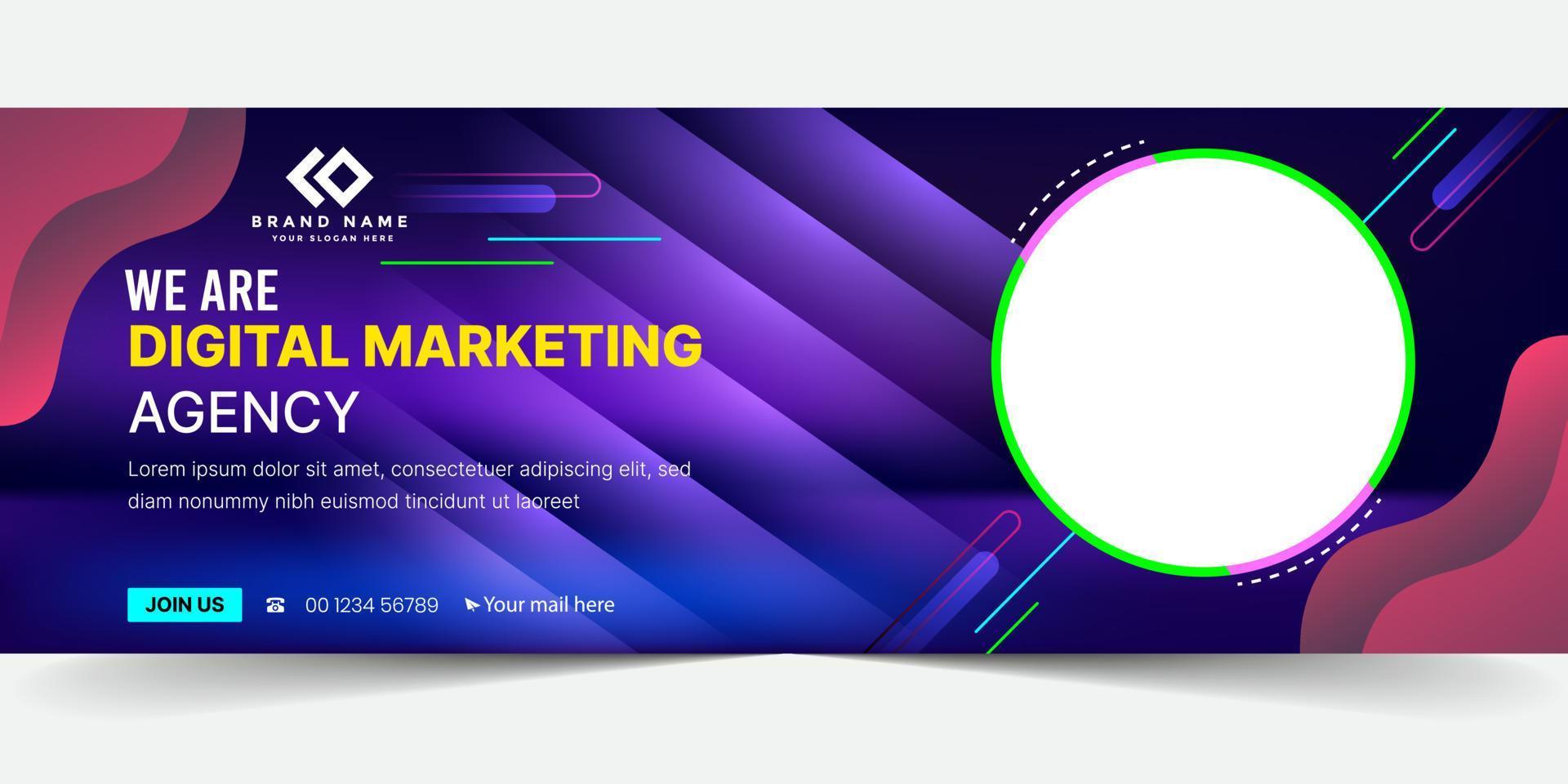 digital marketing social media cover banner design, Modern creative business banner. vector