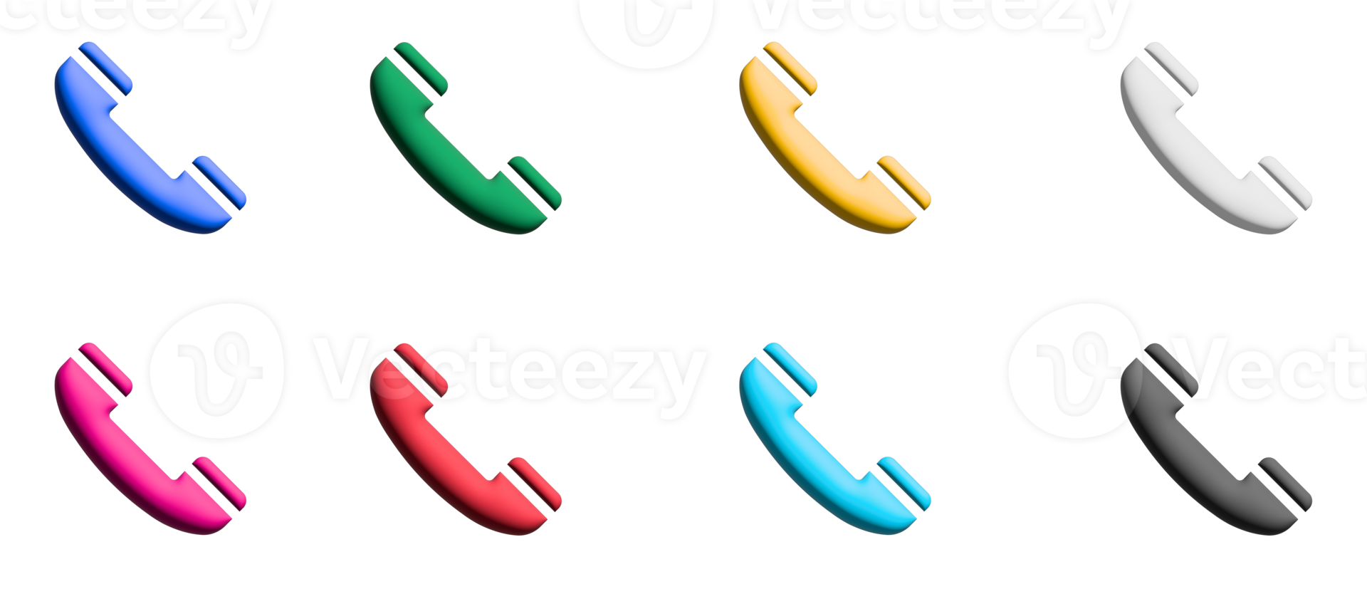 Phone icon set, colorful symbols graphic elements png