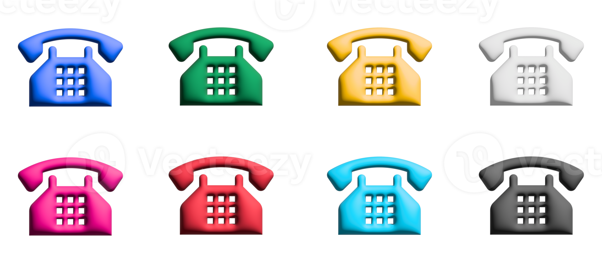 Phone icon set, colorful symbols graphic elements png