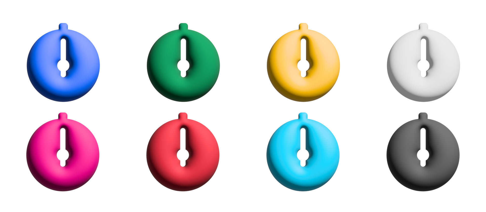 timer icon set, colorful symbols graphic elements png