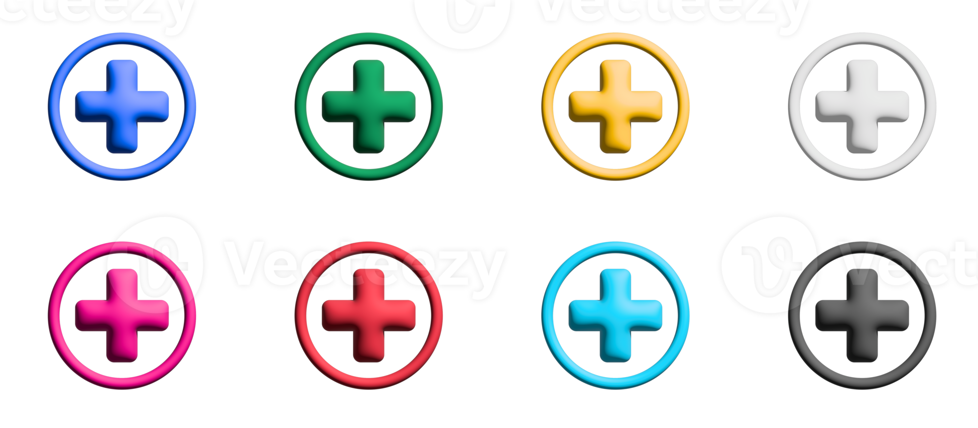 Medical mark icon set, colorful symbols graphic elements png