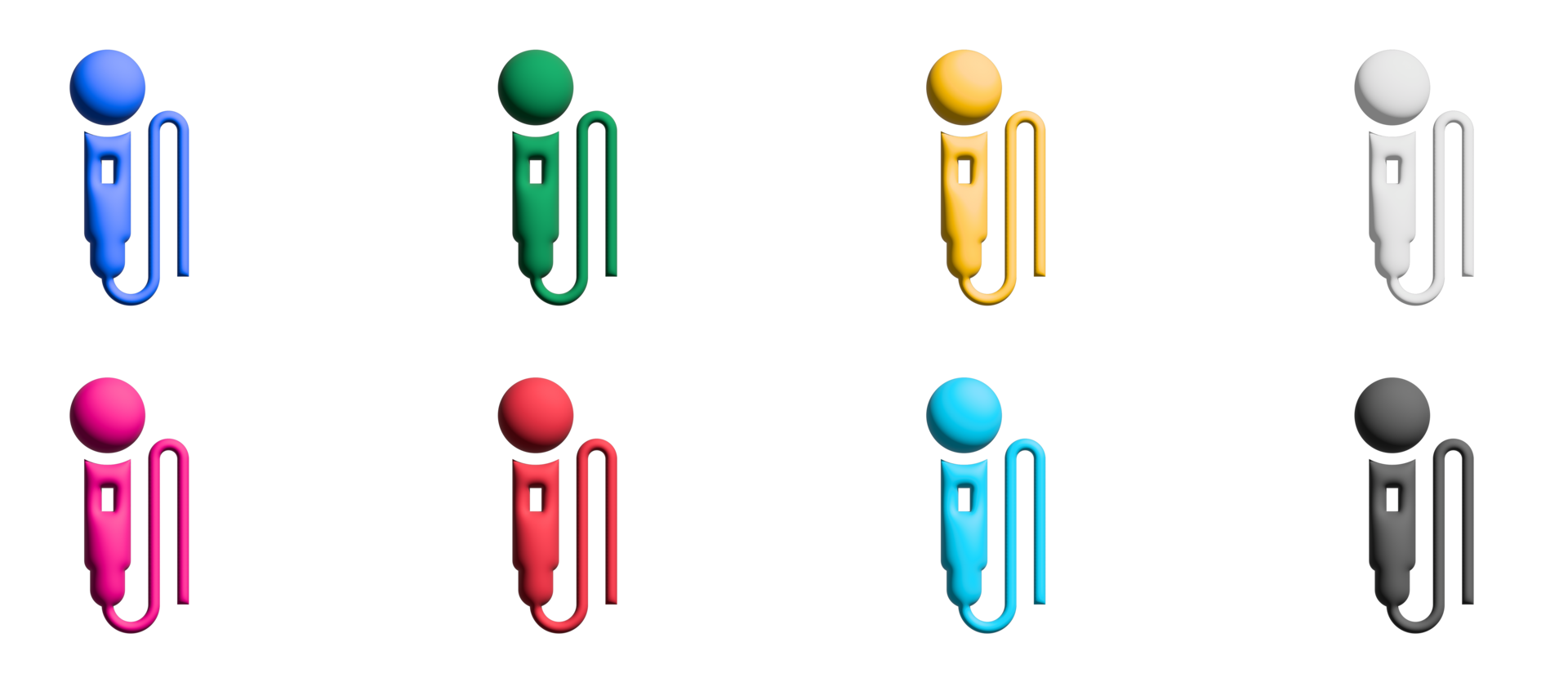 megafon ikon uppsättning, färgrik symboler grafisk element png