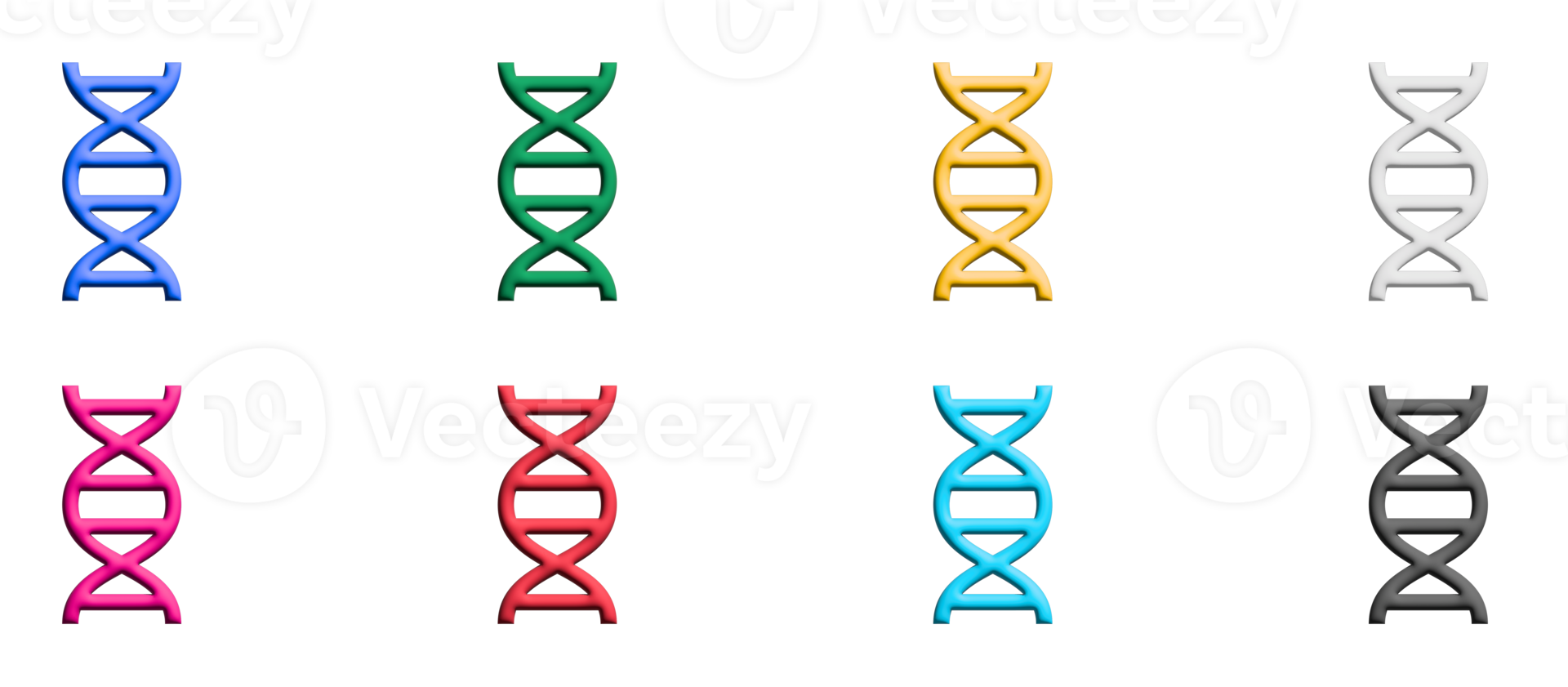 conjunto de iconos de cromosomas, elementos gráficos de símbolos coloridos png