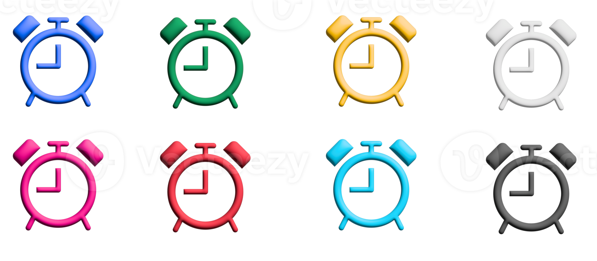 Free Alarm clock icon set, colorful symbols graphic elements 18725873