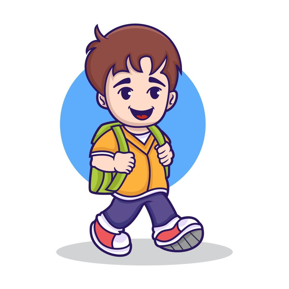 Boy Carrying Bag Illustration vector
