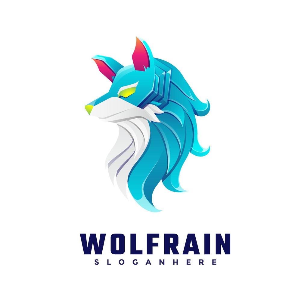 Wolf Gradient Logo Template vector