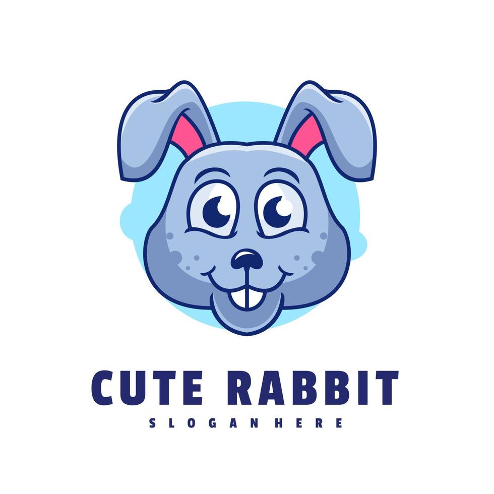 logotipo de dibujos animados lindo conejo vector