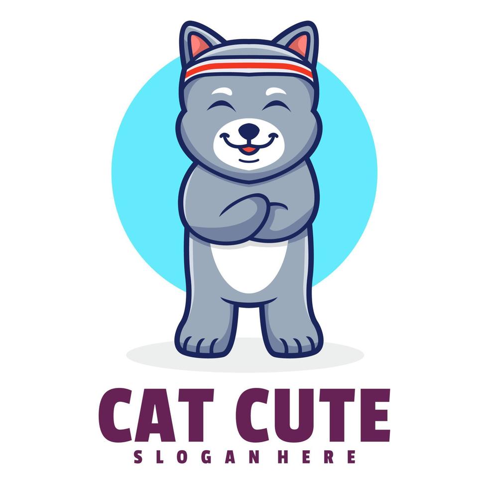 Cute Cat Logo Template vector